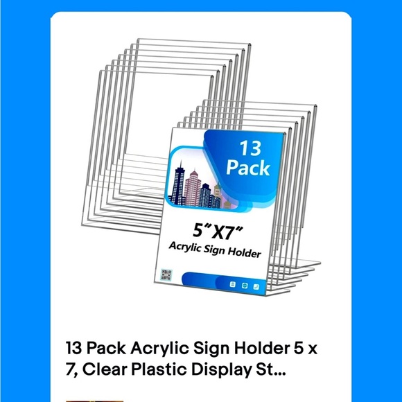 13 Pack Acrylic Sign Holder 5 x 7, Clear Plastic Display Stands - Picture 1 of 3